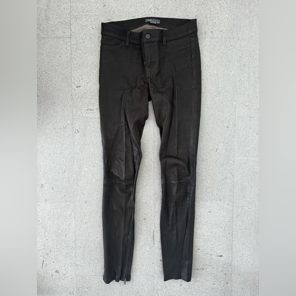 Vince dark brown leather pants. Size 2 - Picture 1 of 3